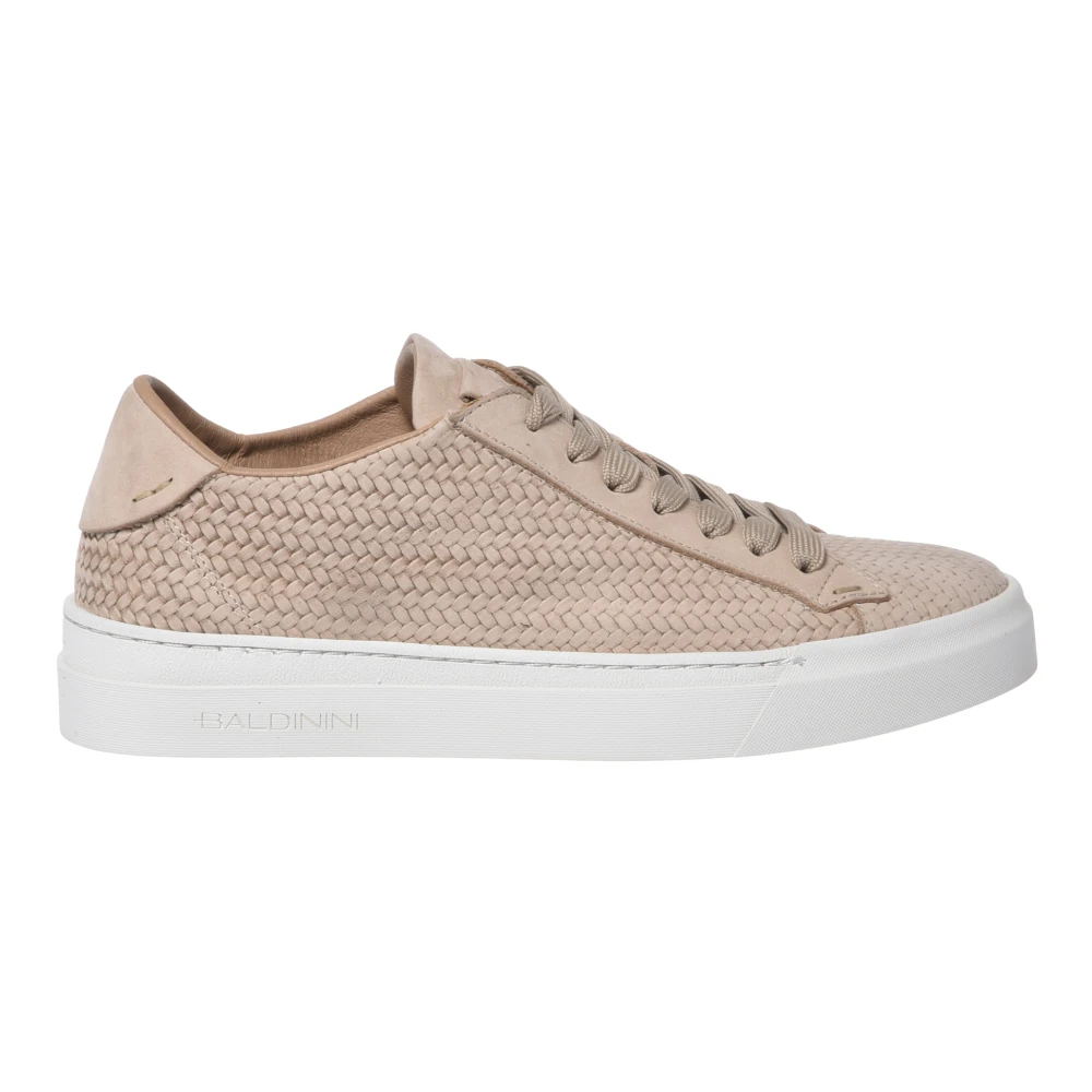 Baldinini Women's Beige Sneakers, 4 Uk, Woven Nubuck Sneaker