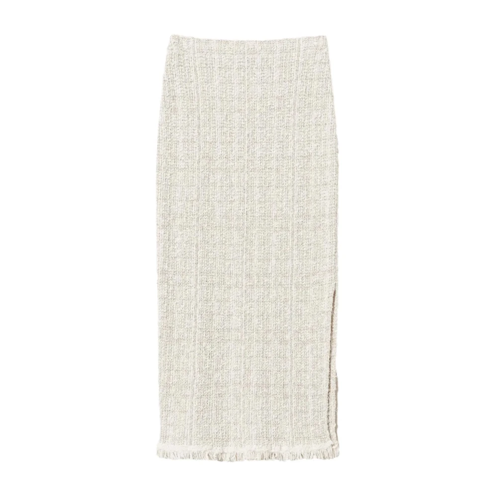 Twinset Women's Beige Midi Skirts, Xs, Elegant Jacquard Midi Skirt