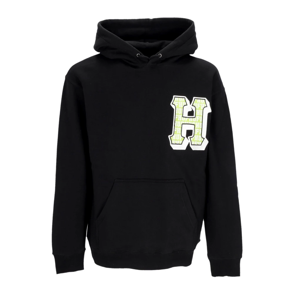 HUF Zwarte Fleece Gevoerde Hoodie met Logo Black Heren