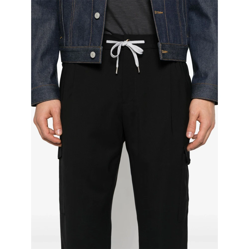 PT Torino Cargo Cashmere Wol Soft Fit Broek Black Heren