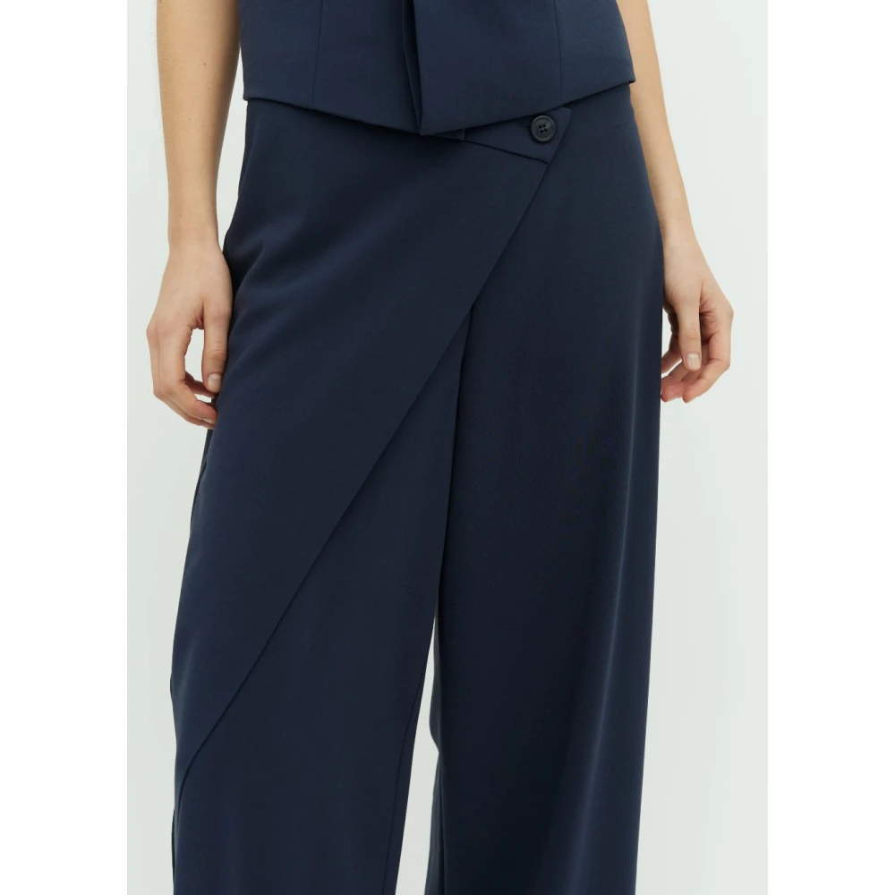 MbyM Navy Wrap Wide Leg Broek Emana Blue Dames