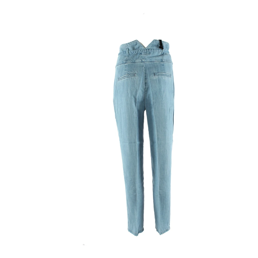 pinko Blauwe Ceintuur Lyocell Broek Blue Dames