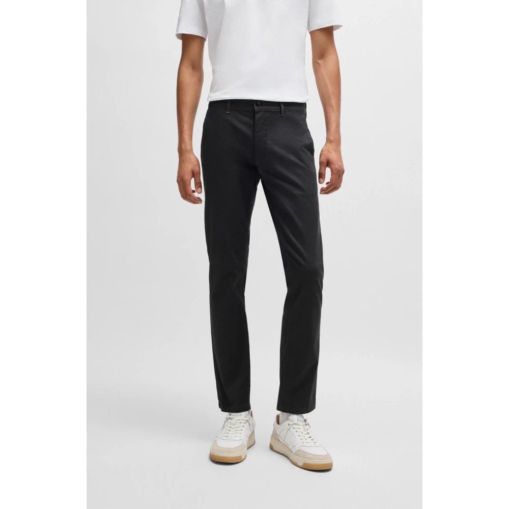 Hugo Boss Oranje Chino Slim Fit Broek Black Heren