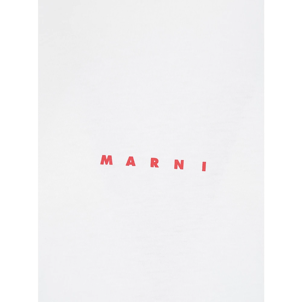 Marni Logo Print T-Shirt White Dames