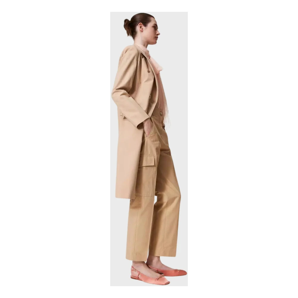Twinset Cargo broek in katoenen keper Beige Dames
