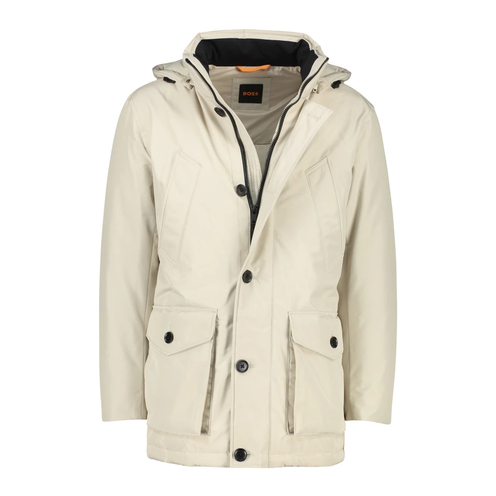 Hugo Boss Beige Winterjas Stijlvol Model Beige Heren