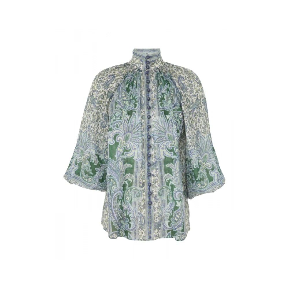 Zimmermann Paisley Ramie Blouse Ottie Billow Multicolor Dames