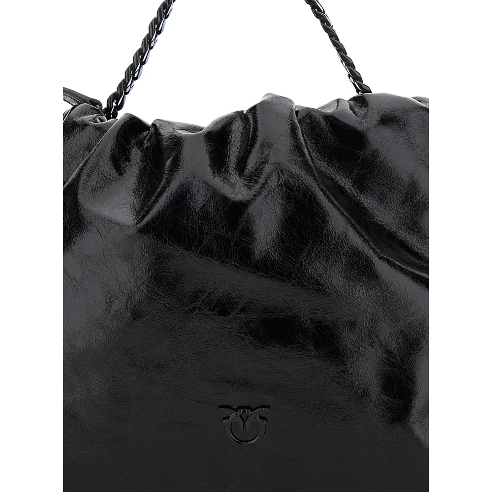 pinko Kettinghandvat Tote Tas in Zwart Black Dames