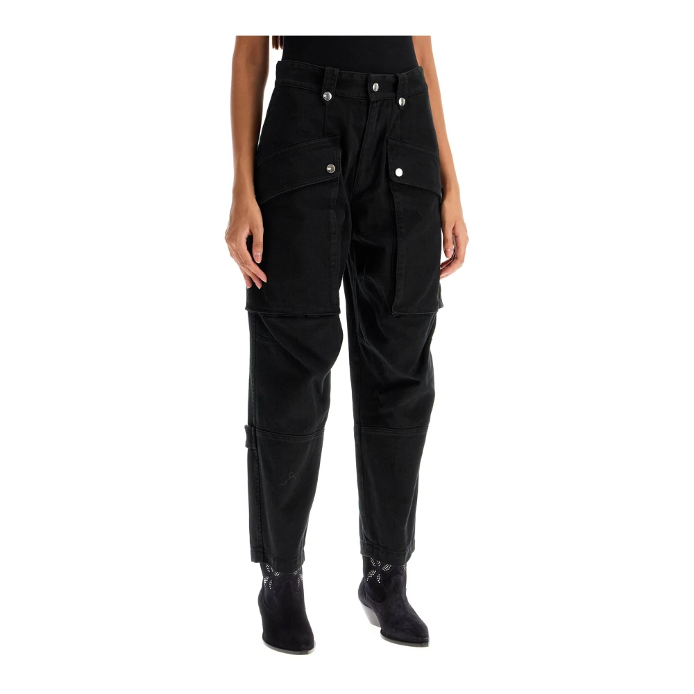 Isabel Marant Étoile Cargo Jannick Denim Broek Black Dames