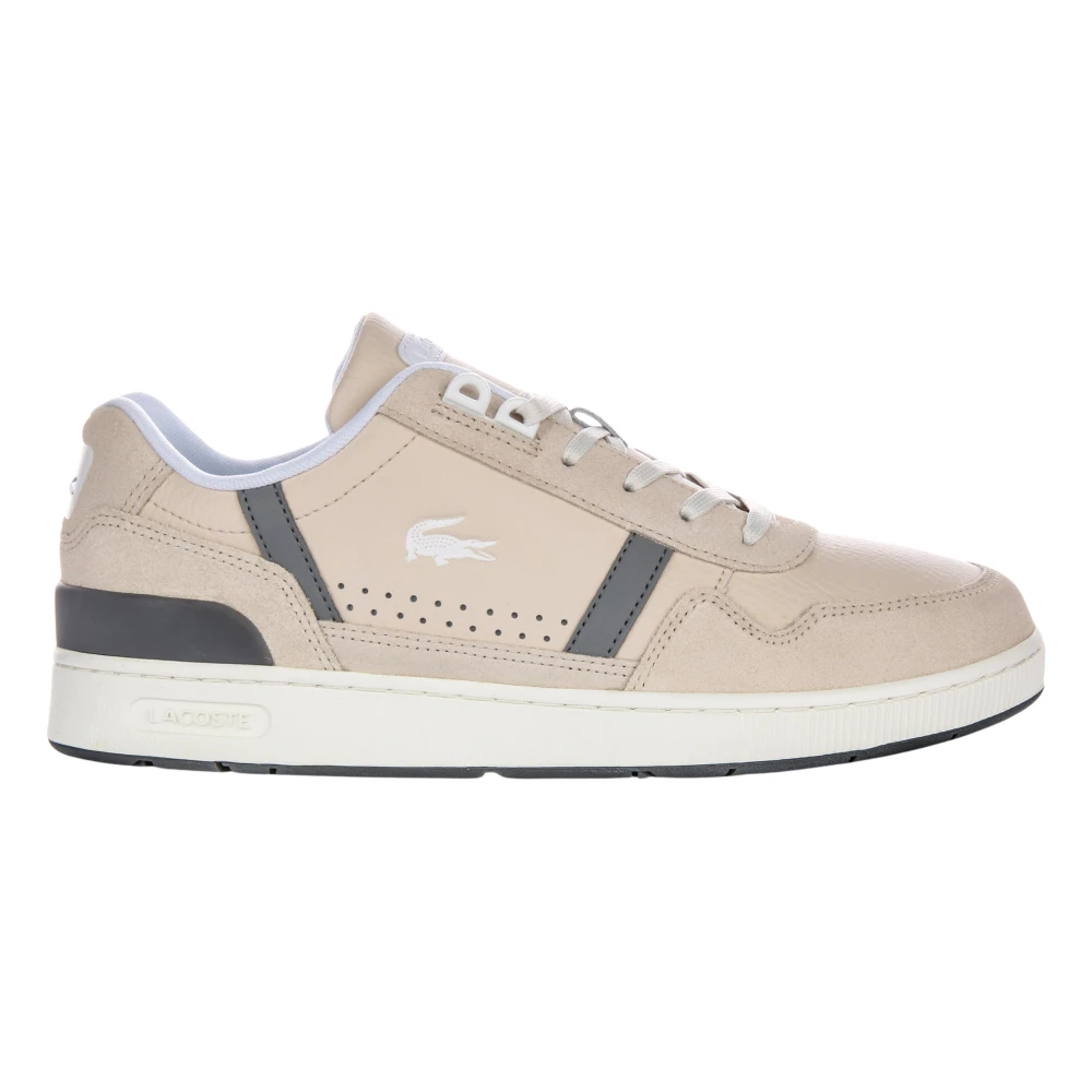 Lacoste Men's Beige Sneakers, Male,, T-Clip Trainers For Men Size 8 Uk Adult