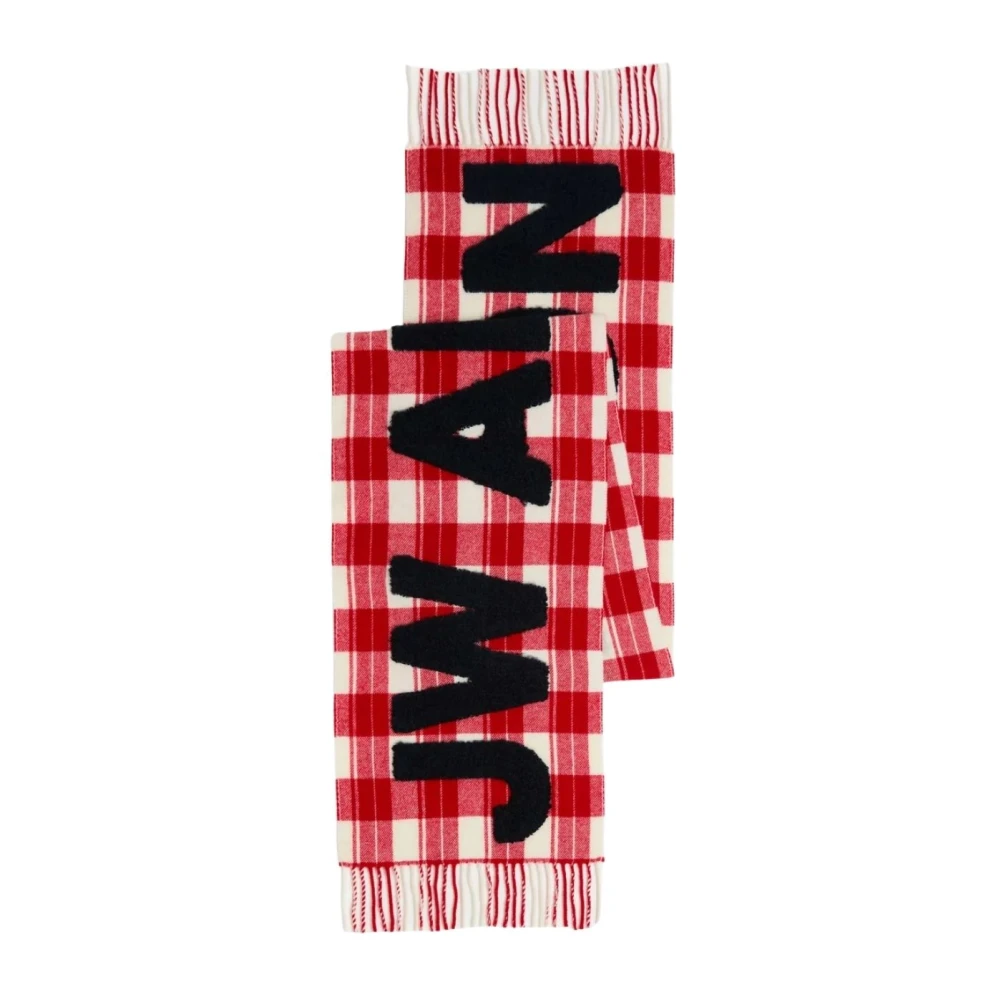 Jw Anderson Women's Multicolor Tartan Wool-Blend Scarf With Maxi Logo - Image 4