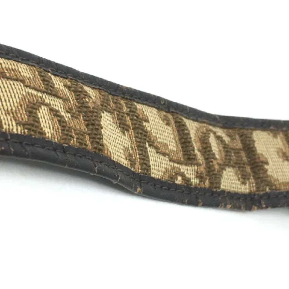 Dior Vintage Pre-owned Leather belts Beige Dames