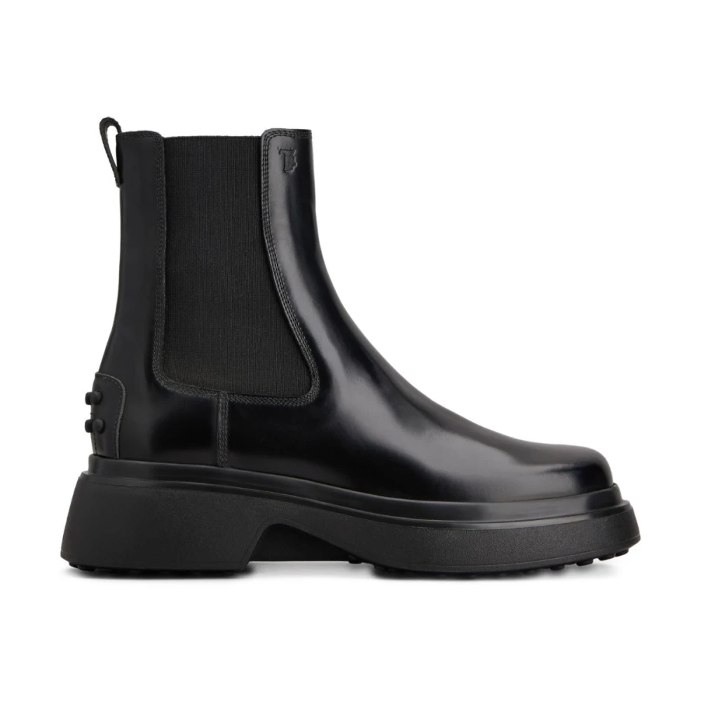 Tod's Women's Black Leather Ankle Boots Stylish - Chelsea Boots - 4 Uk - Shoes
