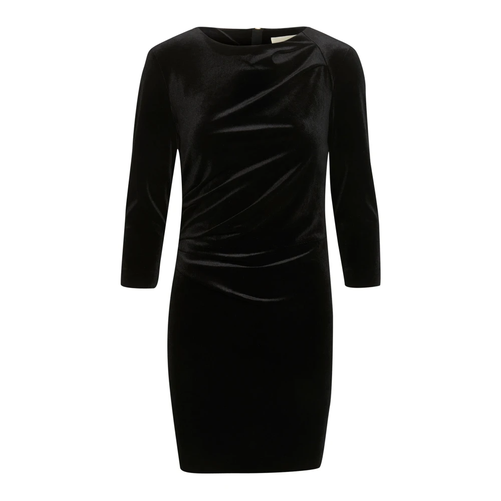 InWear Zwarte korte jurk met gedrapeerd voorpand Black Dames