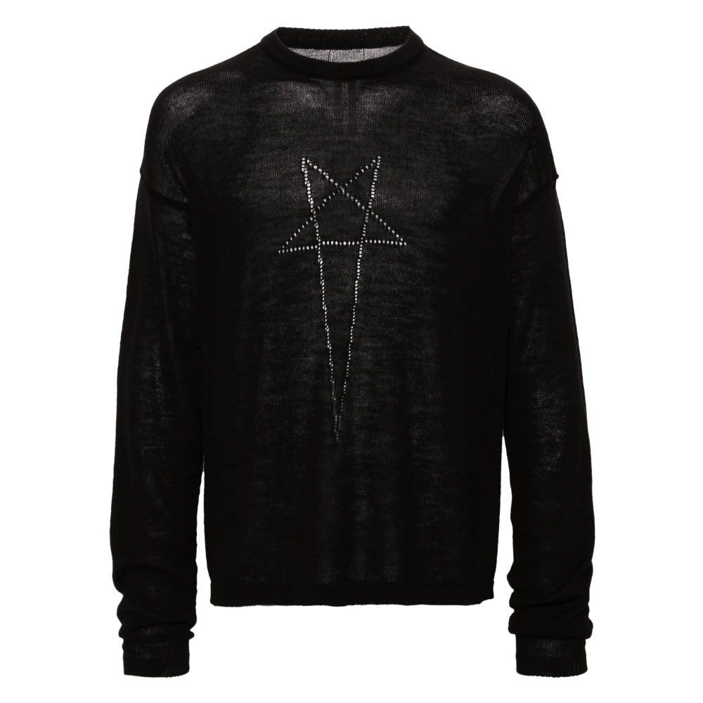 Rick Owens Casual Langemouw Zwart Wol T-Shirt Black Heren
