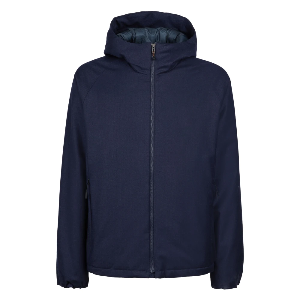 Sease Navy Blauwe Hooded Rits Jas Blue Heren