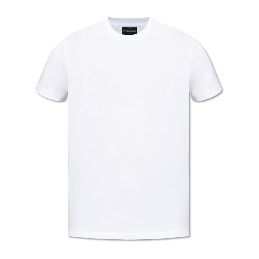 Emporio Armani Mannelijk Wit T-Shirt Met Logo