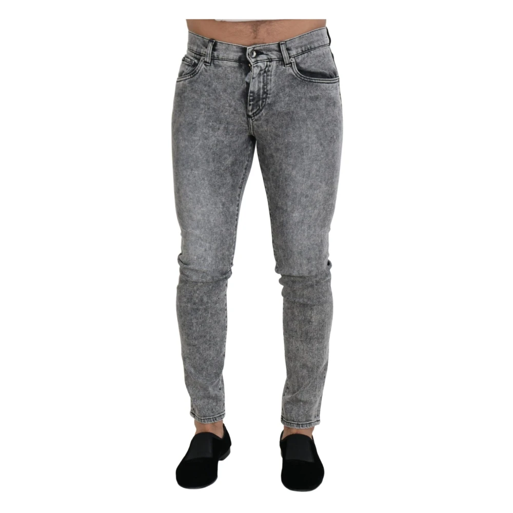 Dolce & Gabbana Men's Gray Slim Fit Stretch Denim Jeans