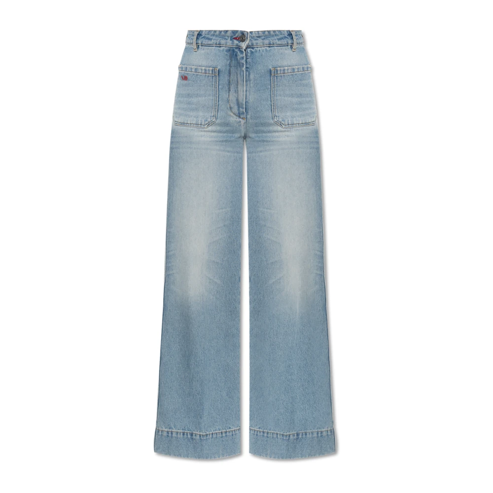 Victoria Beckham Jeans met logo Blue Dames