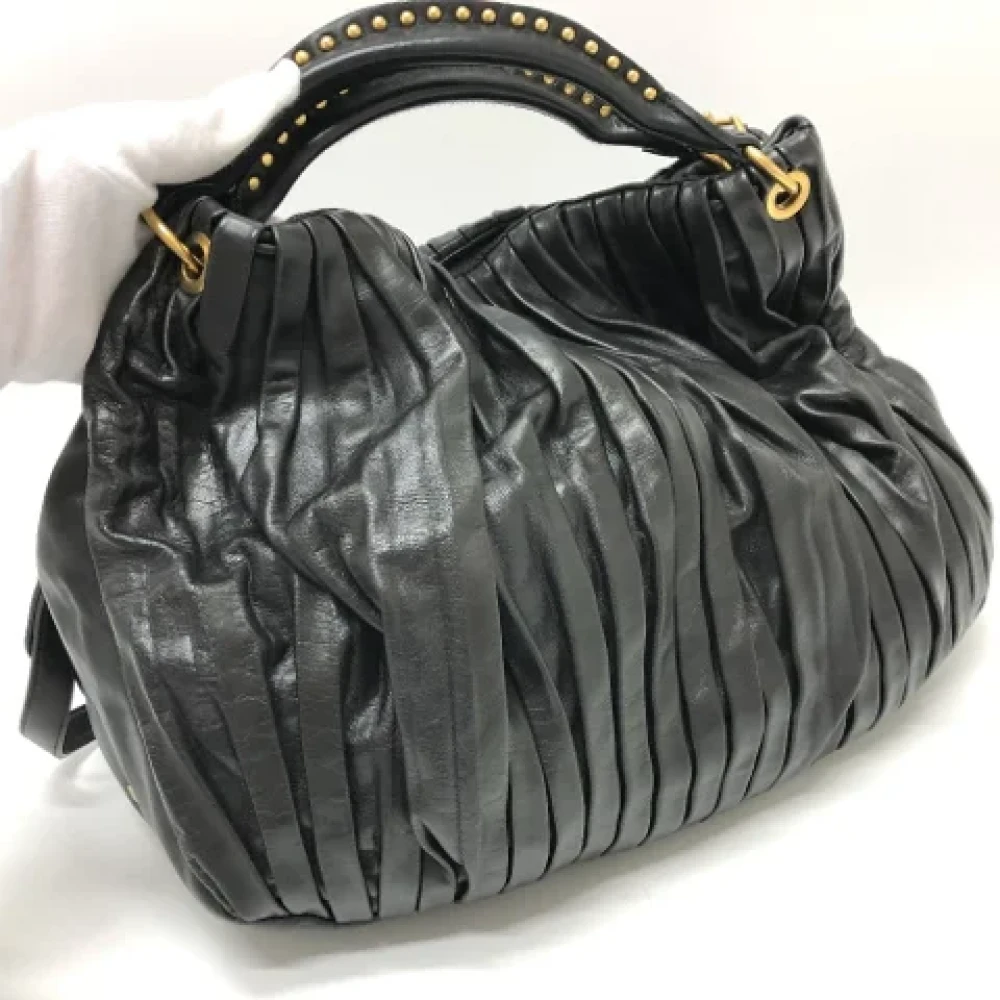 Miu Pre-owned Leather shoulder-bags Black Dames