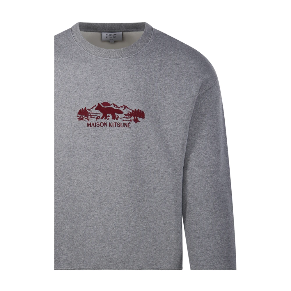 Maison Kitsuné Fox Comfort Sweatshirt Gray Heren