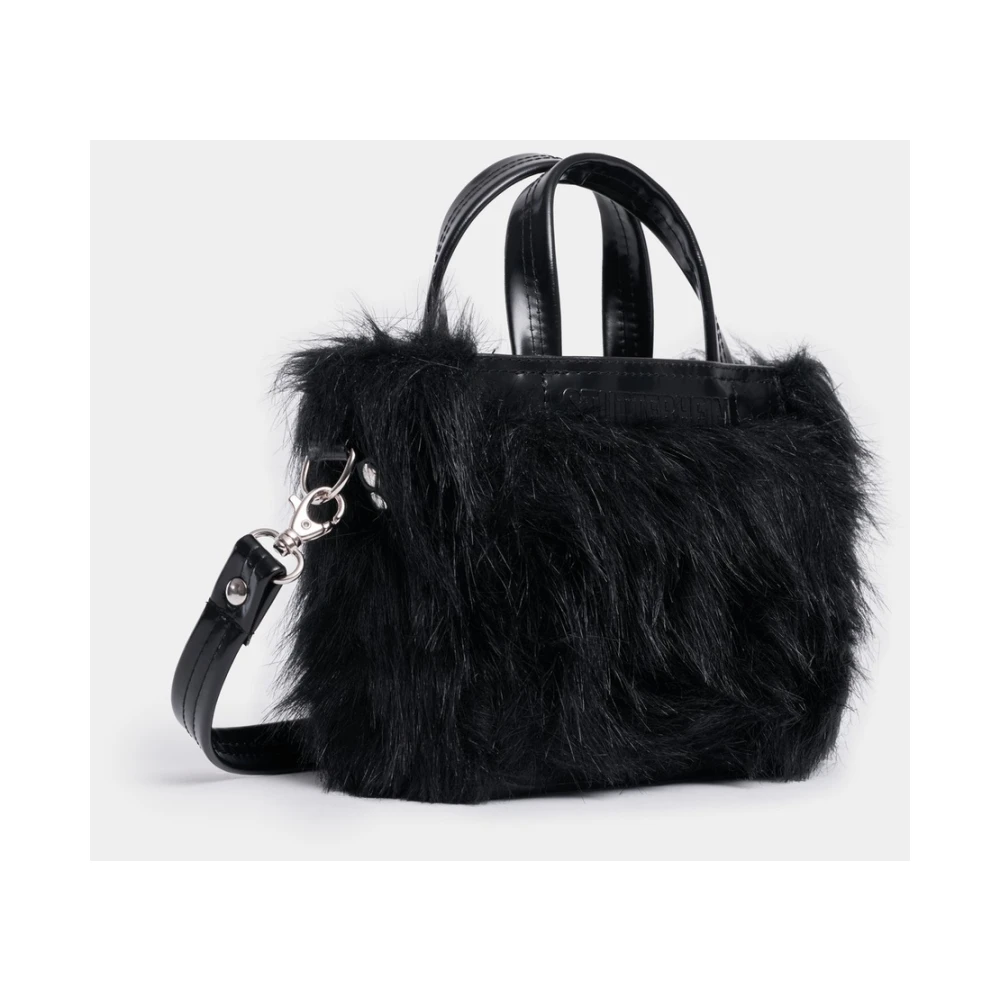 Stutterheim Faux Fur Crossbody Mini Tas Black Dames