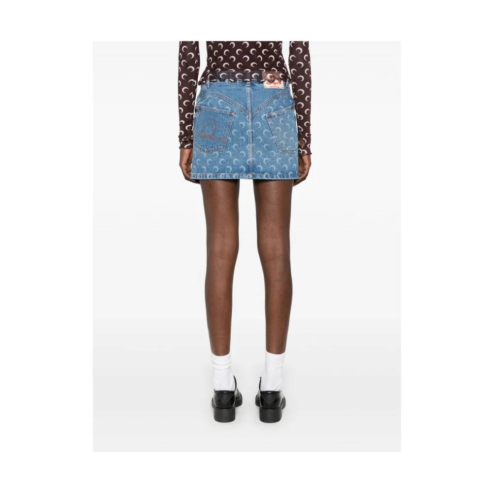 Marine Serre Stijlvolle Rok met Stijl Wsk057A Blue Dames