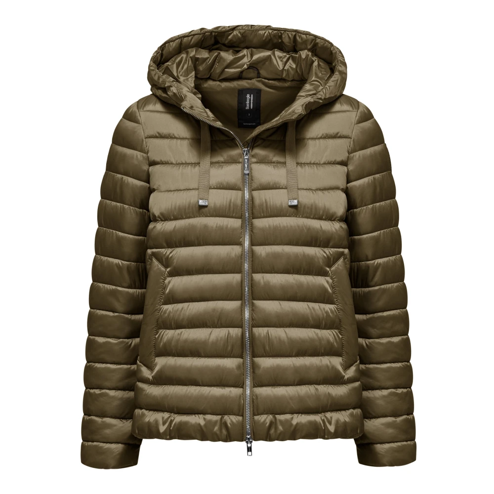 Bomboogie Women's Brown Nylon Ciré Down Jacket - Winter Jackets - 3XL - Jackets