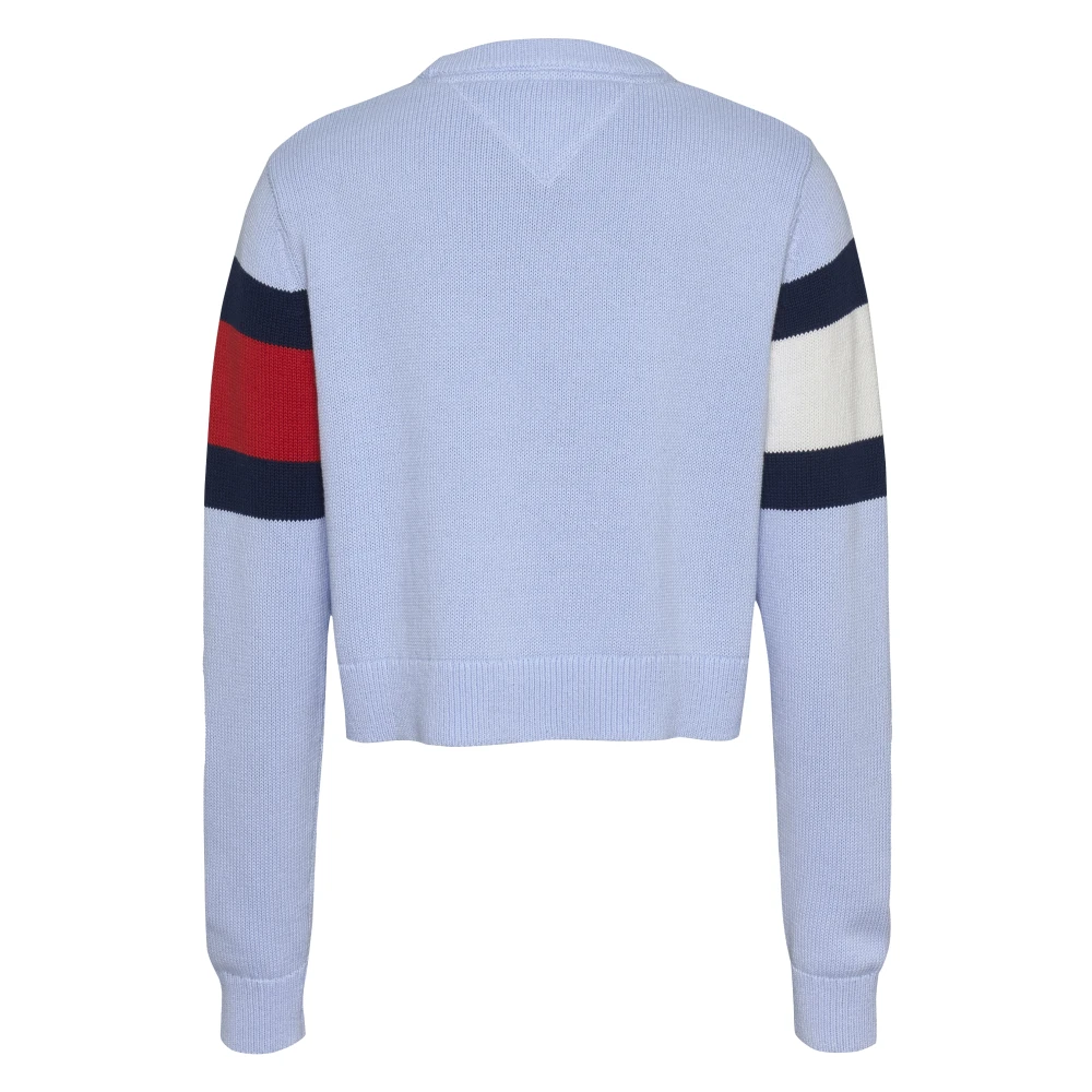 Tommy Jeans Kleur Blok Katoenen Trui Blue Dames