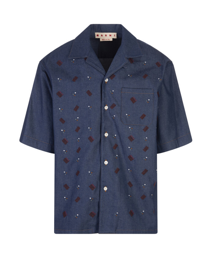 chemise-en-coton-bleu