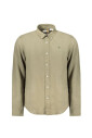 chemise-slim-fit-en-coton-vert