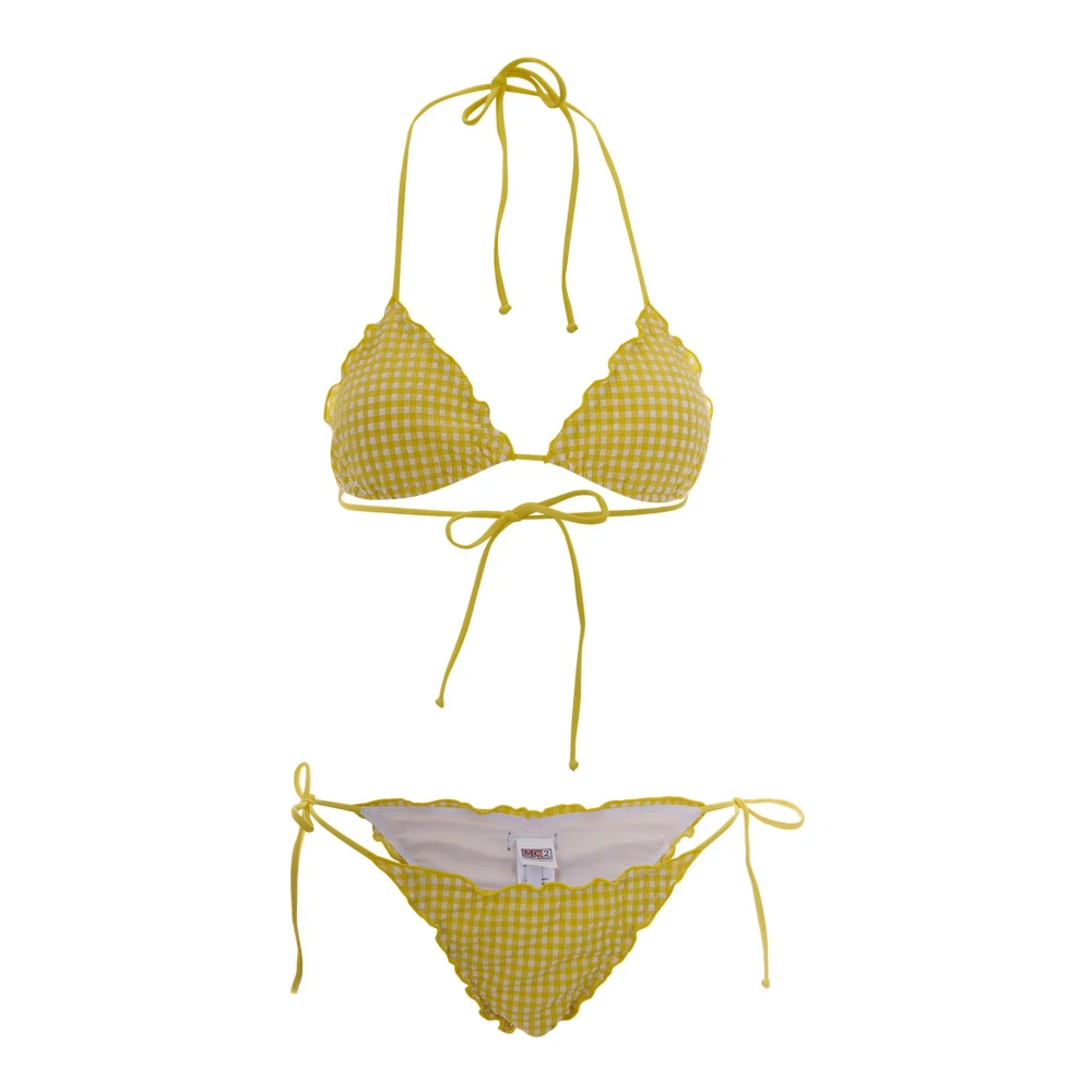 Mc2 Saint Barth Women's Yellow Sagitami Frou Frou Triangle Bikini - Bikinis - L - Swimwear