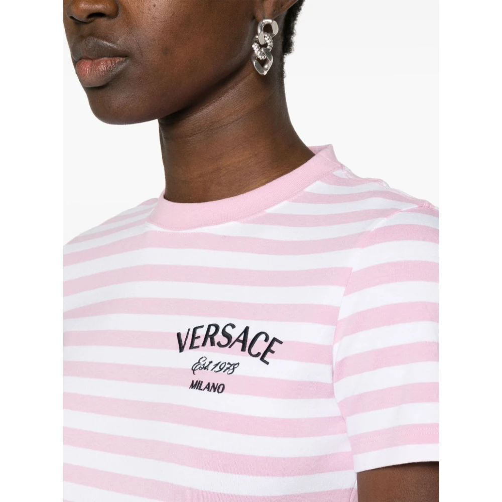 Versace Nautische Strepen Logo T-Shirt Multicolor Dames