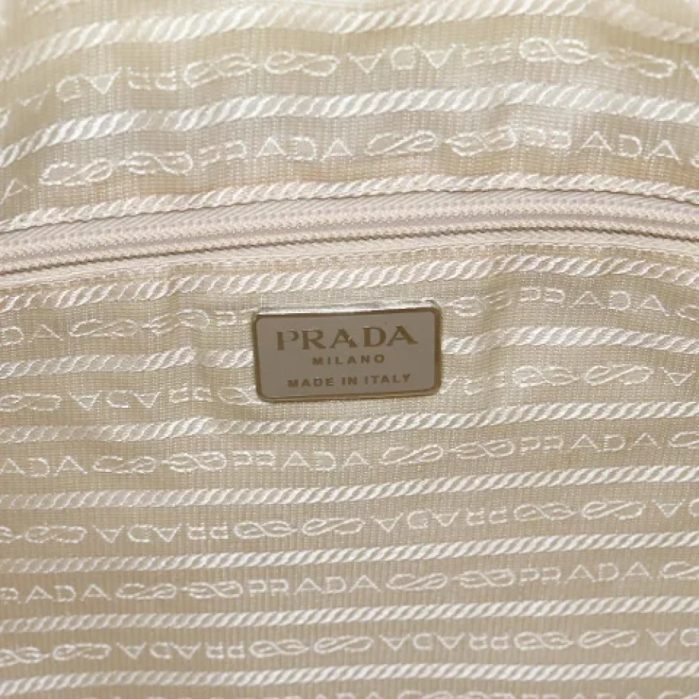 Prada Vintage Pre-owned Canvas prada-bags Beige Dames