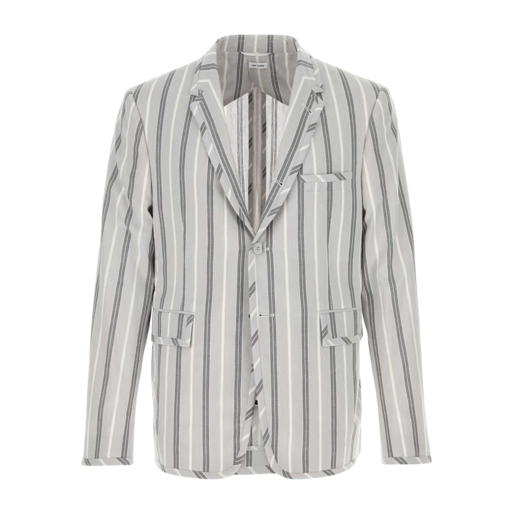 Thom Browne Men's Multicolor Blazers, M, Madras Striped Blazer