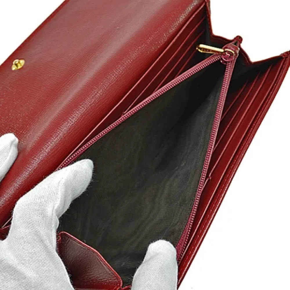 Gucci Vintage Pre-owned Leather wallets Red Dames