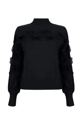 Barbara Pullover med Plisse Ruffles