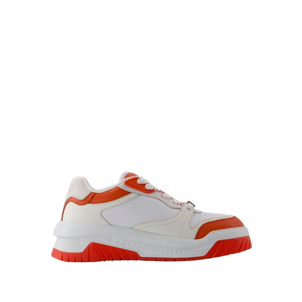 Versace Men's Multicolor Sneakers, 7 Uk, White Leather Trainers - Odissea