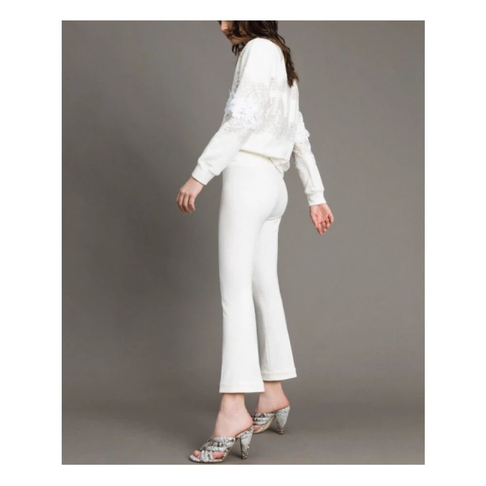 Twinset Cropped Trousers White Dames