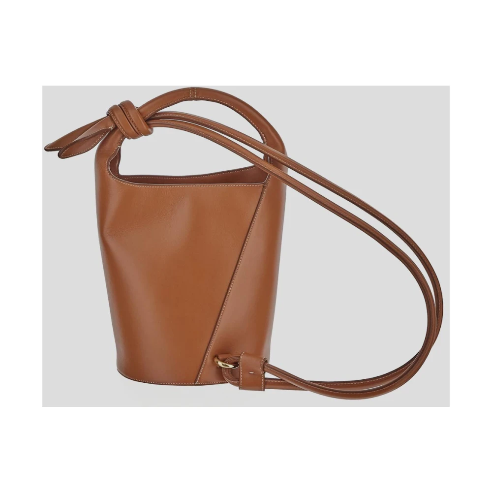 Jacquemus Petit Tourni Leren Tas Brown Dames