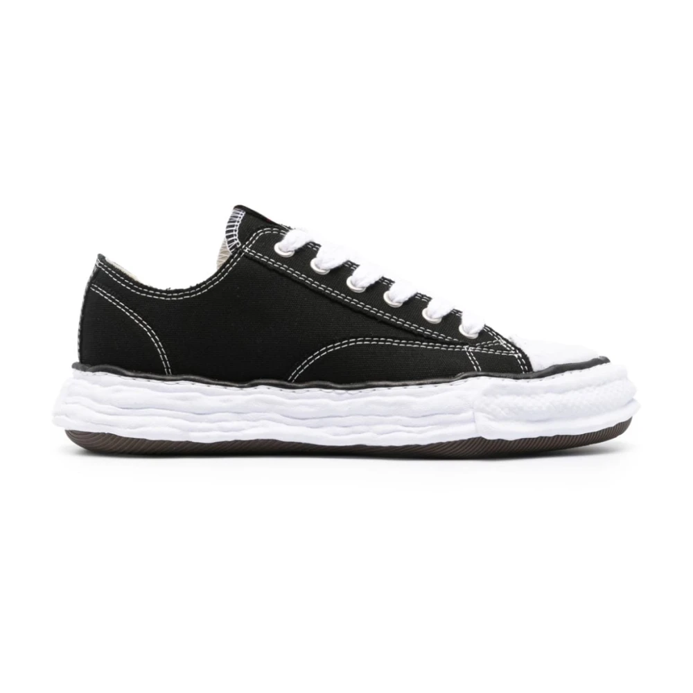 Maison Margiela Zwarte Canvas Panel Sneakers Black Heren