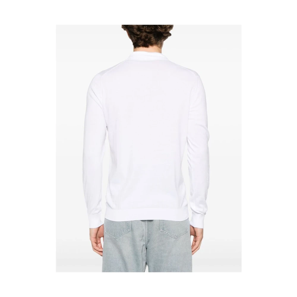 Fedeli Witte Trui met Knoopsluiting en Lange Mouwen White Heren