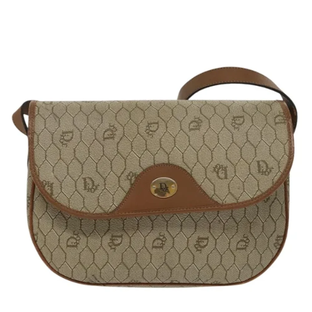 Dior Vintage Pre-owned Canvas shoulder-bags Beige Dames