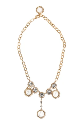 Clock Watch Statement Necklace