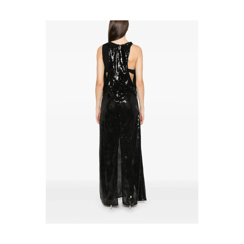 IRO Zwarte Wrap Jurk Diepe V-Hals Black Dames