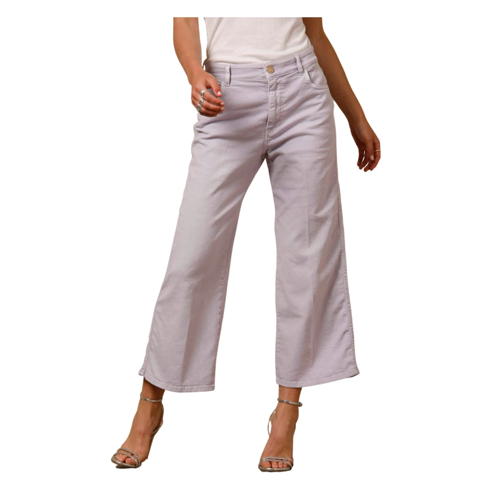 Mason's Samantha 5-Pocket Cropped Jeans in Bull Denim Purple Dames
