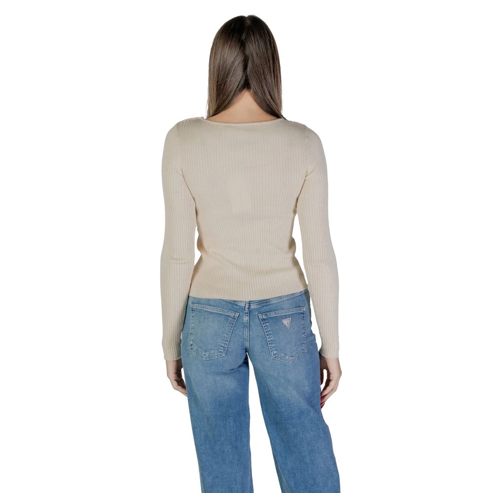 Vila Crème Viscose Tops & T-Shirt Beige Dames
