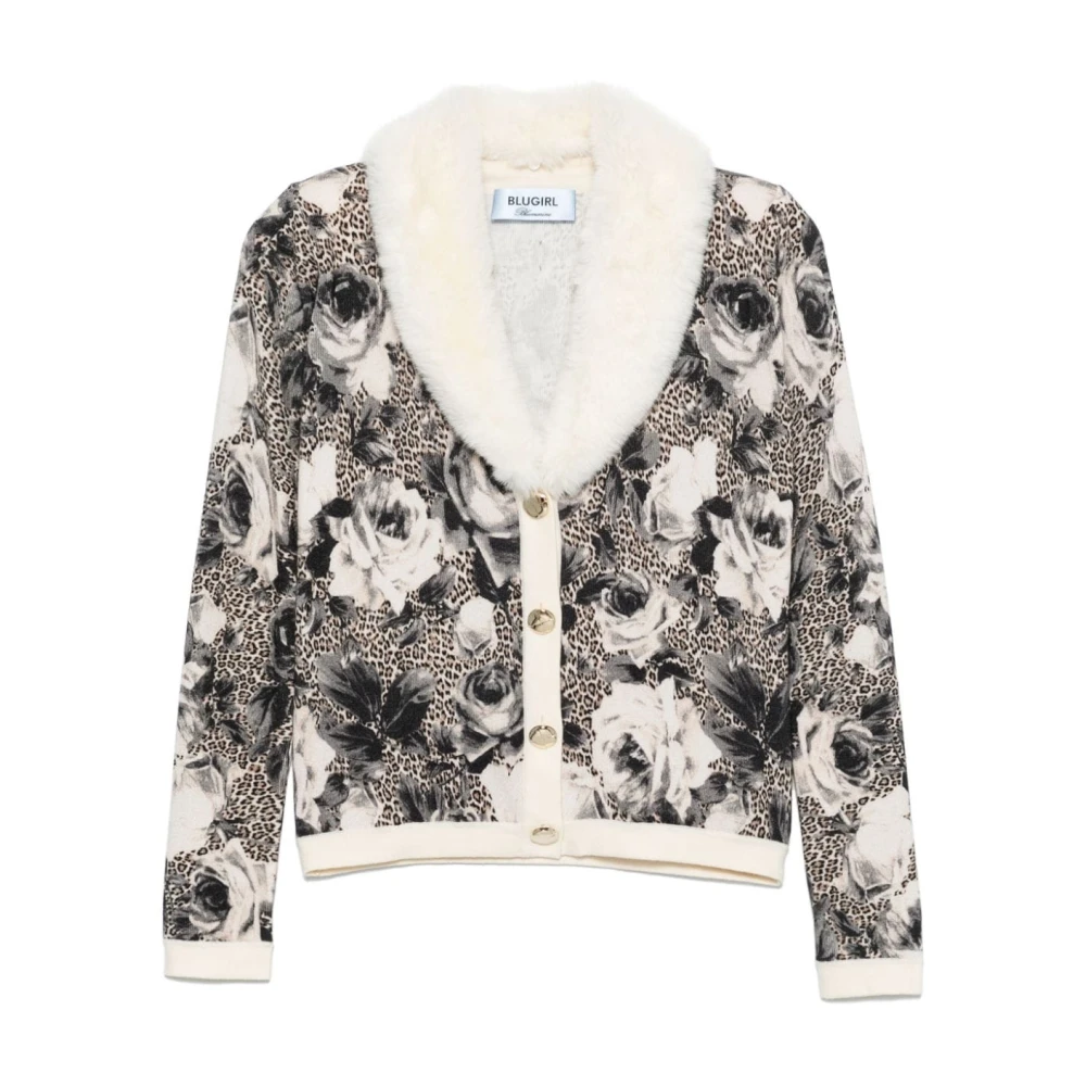 Blugirl Leopard Rose Print Sweater Multicolor Dames