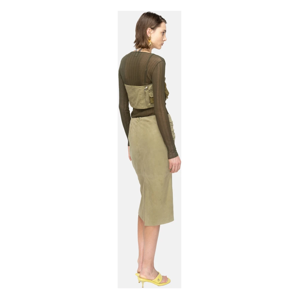 pinko Transparante Crepe Breiwerk Green Dames