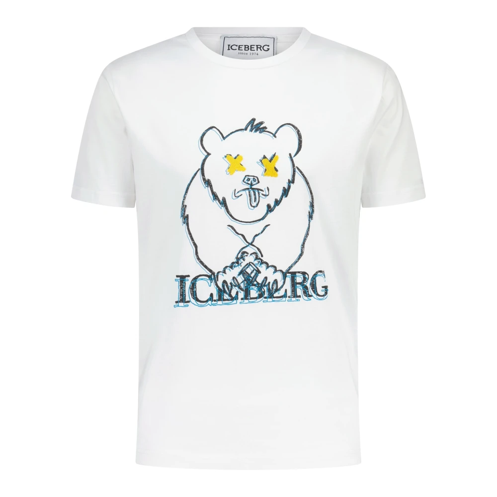Iceberg T-shirt met cartoonafbeeldingen White Heren